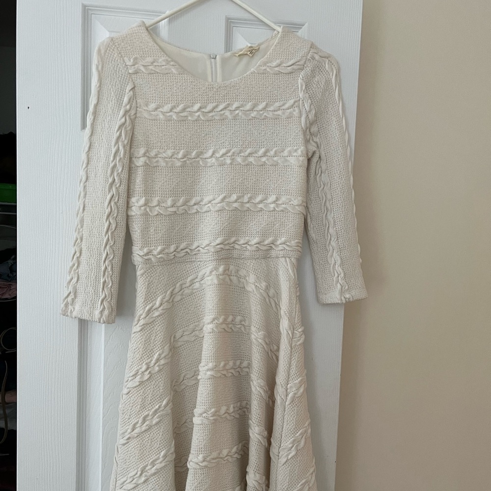 White sweater dress